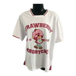 Strawberry shortcake white strawberry shortcake printed jersey size large new